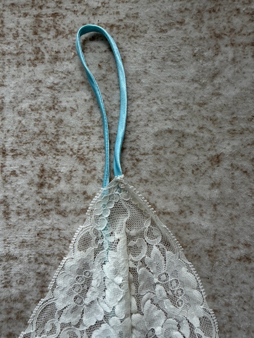 Vintage Laura Faye Aqua Satin Ivory Lace Slip Dress Chemise Nightgown L Made USA - Picture 4 of 6
